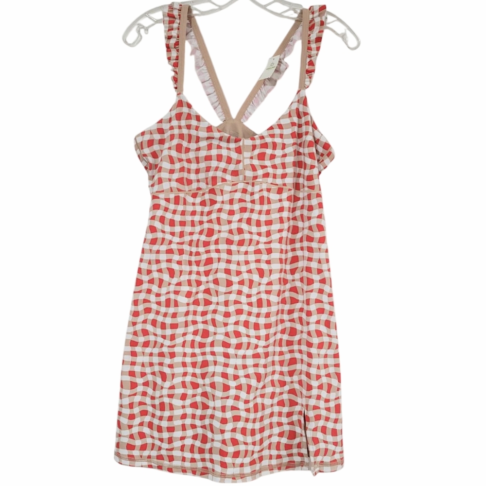 Red and White Checked Mini Dress - Unbranded